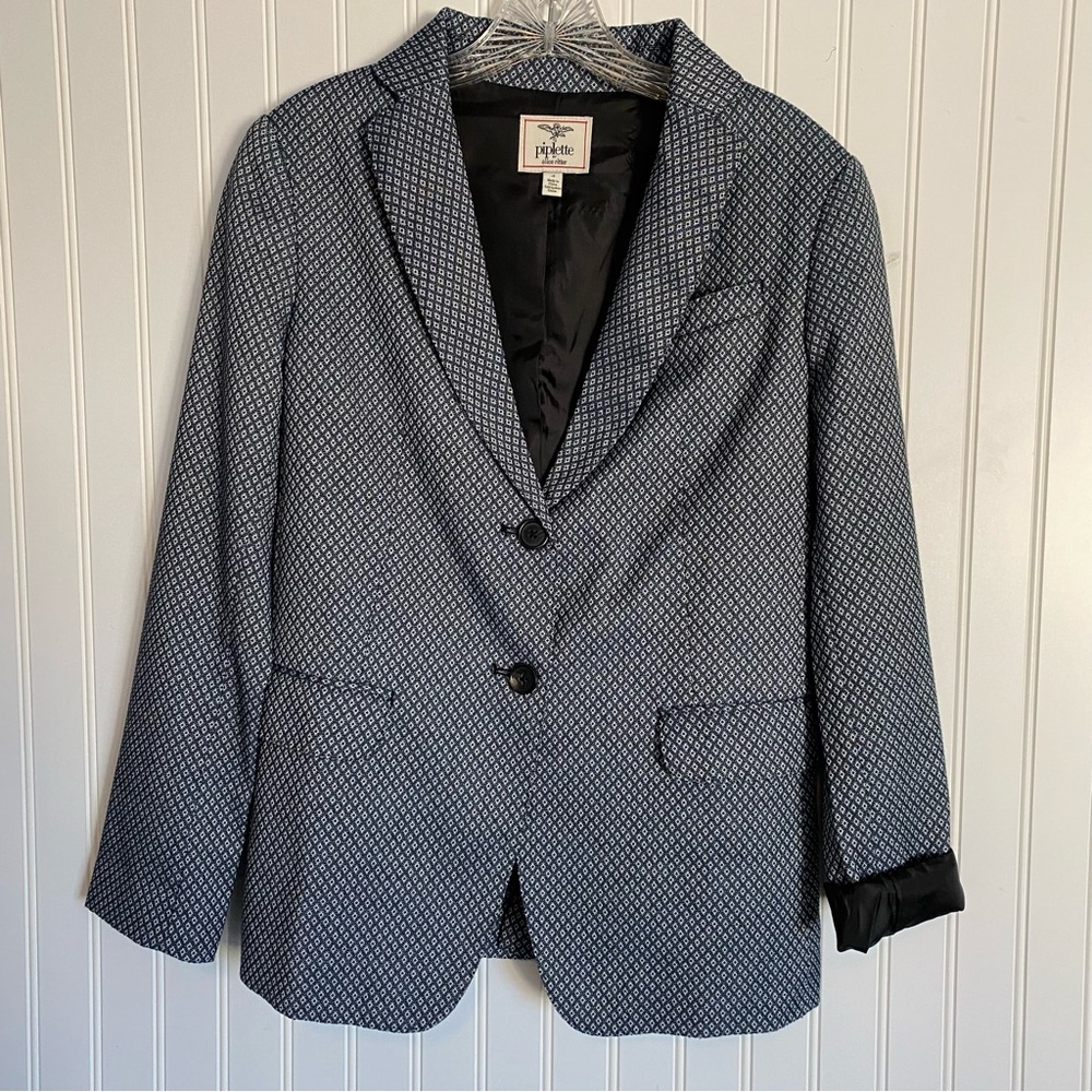piplette by Alice Ritter navy print jacket SIZE 4